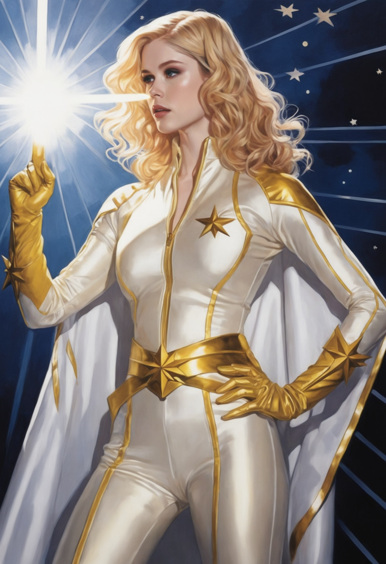 23698-3734610292-erin_moriarty shooting a beam of light out of her hand, starlight_costume, comic book illustration by ( Catherine Hyde ) and Haj.png